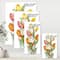 Designart - Blooming White and Orange Tulips Flower - Traditional Canvas Wall Art Print